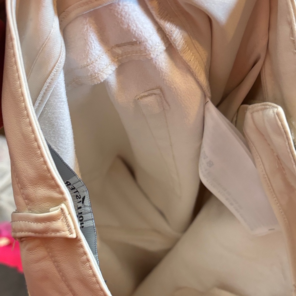 Hollister Cream Faux Leather Women's “Dad” Pants - Picture 4 of 7